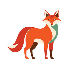 Obraz premium Stylized Geometric Fox Illustration on White Background