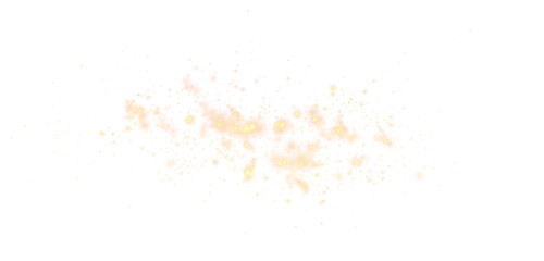 Golden glitter curve with radiant sparks and glowing dust. PNG festive overlay effect,