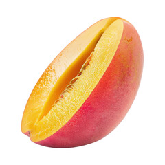 Fresh Ripe Mango Slice Isolated on White Background.