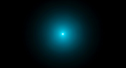 Abstract glowing teal neon dot light orb aura energy center