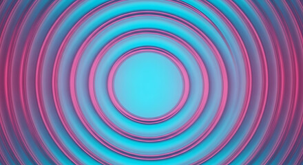 Obraz premium Abstract neon concentric circular waves rippling effect psychedelic gradient motion