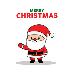 Merry Christmas greetings with cute Santa Claus icons for stickers