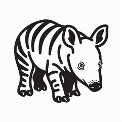 Fototapeta premium Adorable Tapir Cartoon Vector Animal for Kids Brand isolated on white background