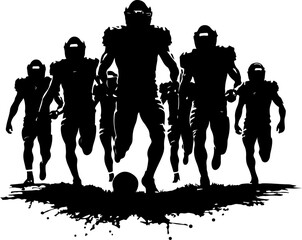 American Football Team Charge with Splatter Vector Bundle