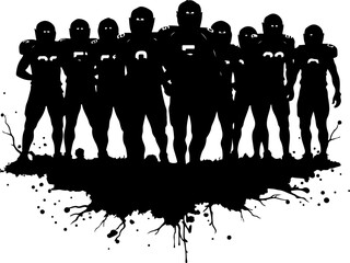 American Football Team Charge with Splatter Vector Bundle
