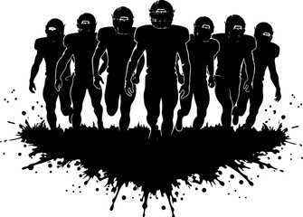 American Football Team Charge with Splatter Vector Bundle