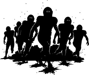 American Football Team Charge with Splatter Vector Bundle