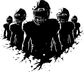 American Football Team Charge with Splatter Vector Bundle