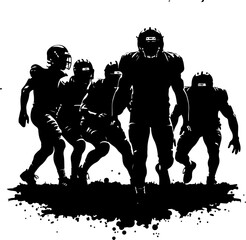 American Football Team Charge with Splatter Vector Bundle