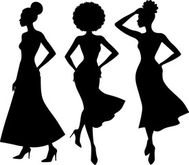 Fashionable Black Women Silhouettes Bundle