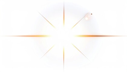 Bright white light burst with orange rays and a small, subtle secondary glow