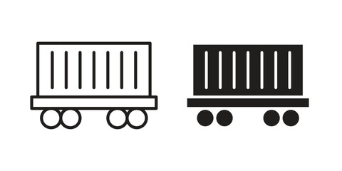 Cargo wagon icon vector sign symbol