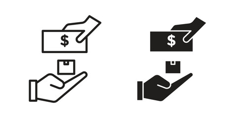 Cash on delivery icon vector sign symbol