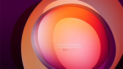 Abstract concentric circles, vibrant orange, red hues. Dark background creates dramatic visual impact. Modern design element.