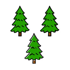 Plain Green Pine Trees Minimal Design