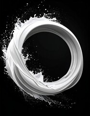 Abstract white ring with splashes