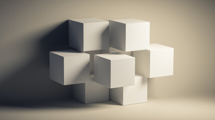 Geometric Abstract Cube Sculpture
