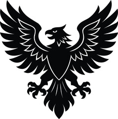 Heraldic Eagle Vector Logo Silhouette