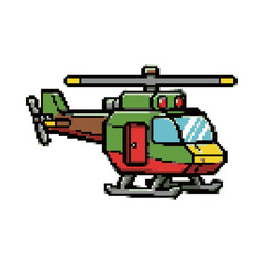Pixel Art Helicopter Illustration.
