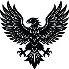Heraldic Eagle Vector Logo Silhouette