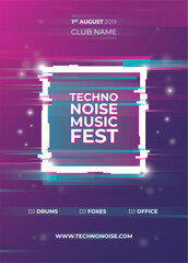 1 Glitch Music Festival Poster Template AI PRINT