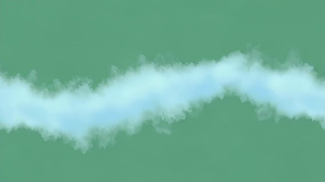 Ethereal Cloud Stream: A serene, light-blue cloud formation meanders gracefully against a backdrop of calming green, evocative of tranquility and natural beauty. 