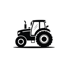 Tractor Icon Isolated on Transparent Background, Farm Vehicle Silhouette, Agriculture