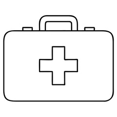 Scalable vector illustration of a first aid kit with red cross symbol essential medical emergency health care icon ready for download in svg format isolated on transparent background