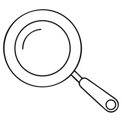 Scalable vector illustration of a frying pan with handle ideal for culinary websites and kitchenware branding isolated on transparent background