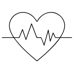 Heartbeat ecg line vector illustration scalable icon for medical health and cardiology graphics isolated on transparent background