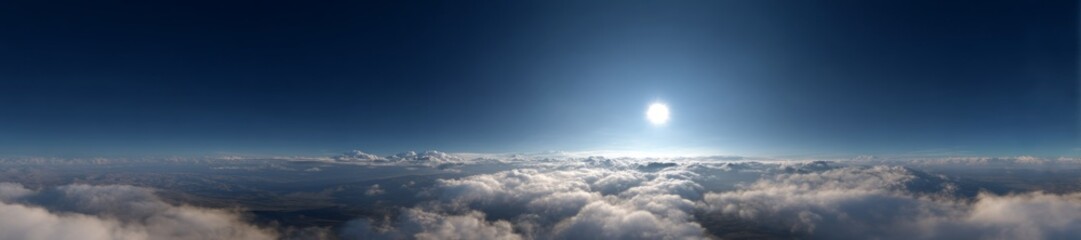 Obraz premium Stunning hdr 360-degree panoramic sky over clouds immersive landscape aerial view