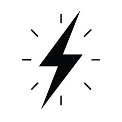 Simple black lightning bolt icon on white background