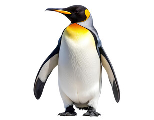 Obraz premium Realistic Emperor Penguin Standing Upright, Isolated on White Transparent Background