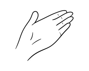 Outline illustration of an isolated palm on white background