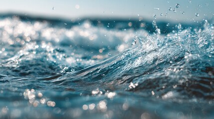 Waves crashing on the shore, creating a dynamic and refreshing ocean scene.