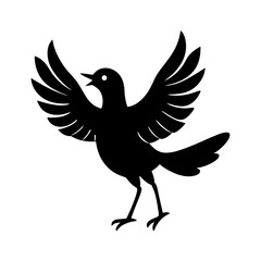 Bird Mating Dance – Vector Silhouette Illustration