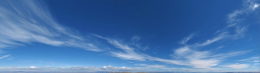 Exported hdr panoramic scene of a pure cyan sky nature 360-degree view serene atmosphere
