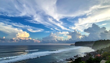 Dramatic coastal scenery at sunset