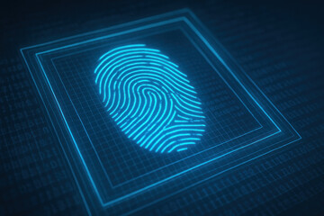 Encrypted network and private browsing encrypted network private browsing neon fingerprint scanner glowing on digital interface evokes secure identity access and cyber privacy feeling
