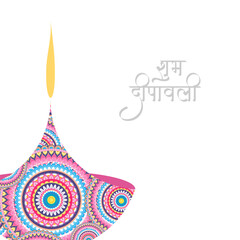 Ethnic Minimal Diwali Greeting with Indian Mandala Pattern
