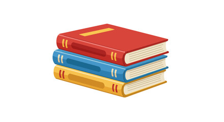 Stack of Three Colorful Books with Red, Blue, and Yellow Covers