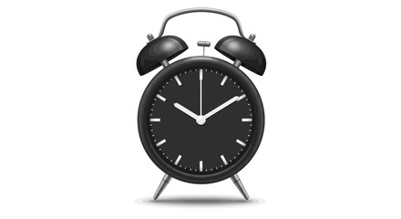 Classic Black Alarm Clock with Silver Accents and White Hands
