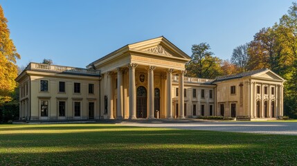 Neoclassical architecture with grand columns
