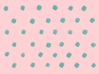 ピンクにミントグリーンの水玉模様