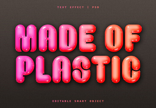 Highly Shiny Plastic Text Effect
