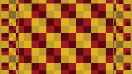 Fototapeta premium Vector art of a vibrant checkered pattern of red and gold squares for a bold background