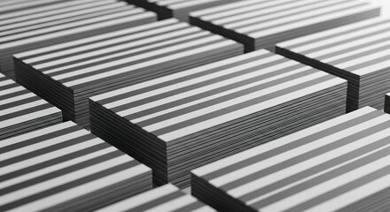 Stacked striped paper sheets
