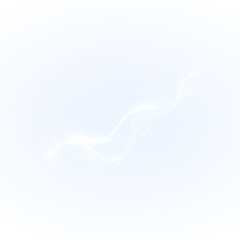 A sparkling light wave effect with shimmering particles over a beautiful blue background in PNG transparent format