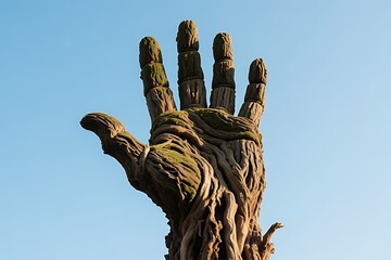 palm tree on blue sky background