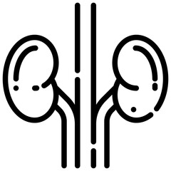 Kidneys outline icon black line drawing depicts human kidneys organs in a minimalist outline.